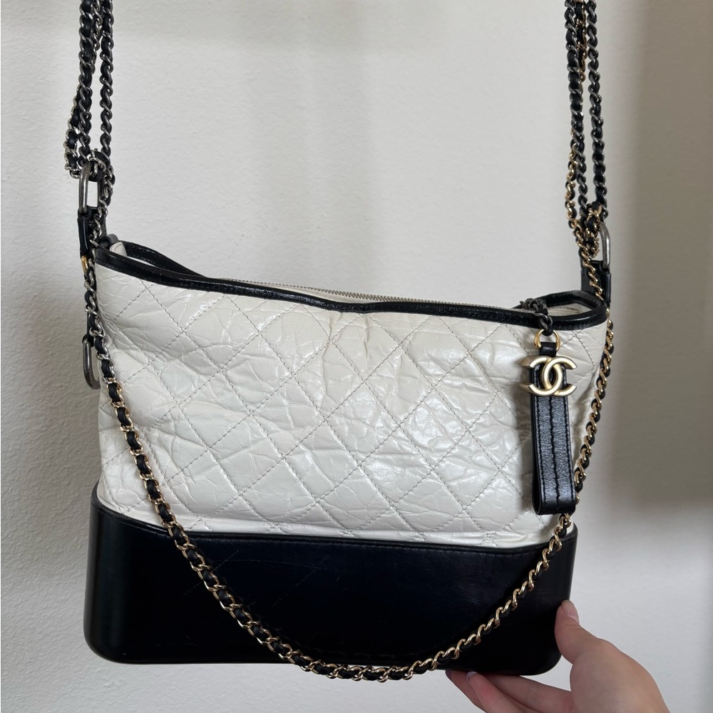 Chanel Medium White Aged Calfskin Gabrielle Hobo bag